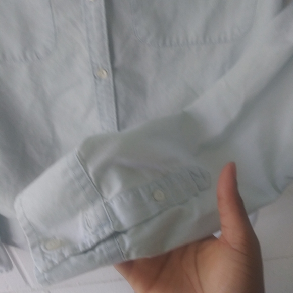 ❤Hollister Beaded Collar Light Denim Top Size S - Picture 13 of 15